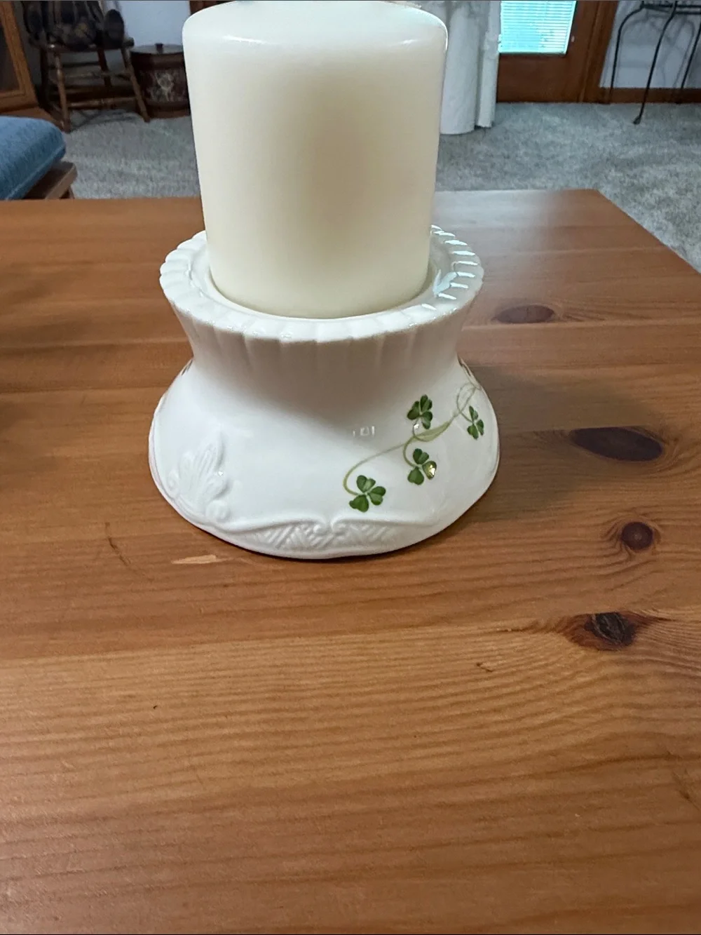 Ceramic Clover Candle Holder by Donegal